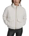 Marc New York Quilted Faux Fur Bomber Jacket In Cream