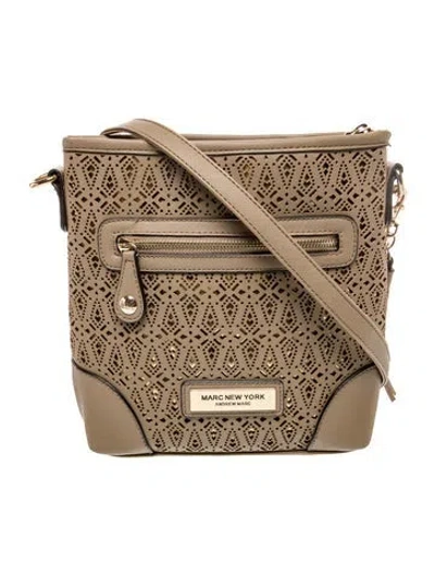 Pre-owned Marc New York Saffiano Leather Crossbody Bag In Neutral