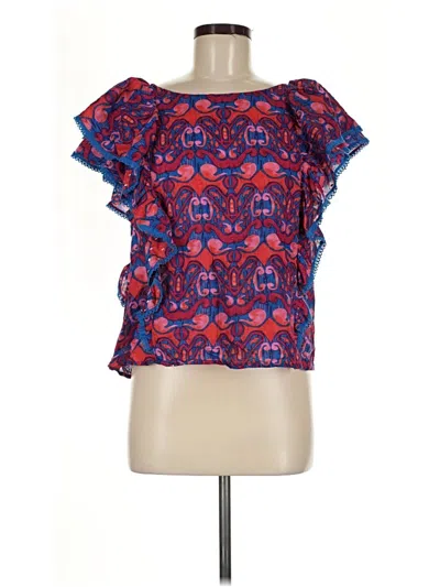 Pre-owned Marc New York Short Sleeve Blouse In Blue