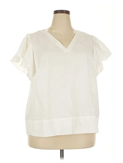 Pre-owned Marc New York Short Sleeve Blouse In Ivory