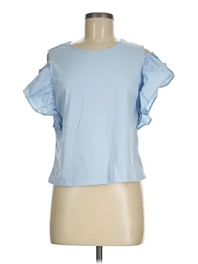 Pre-owned Marc New York Short Sleeve Top Blue Cold Shoulder Neckline Tops