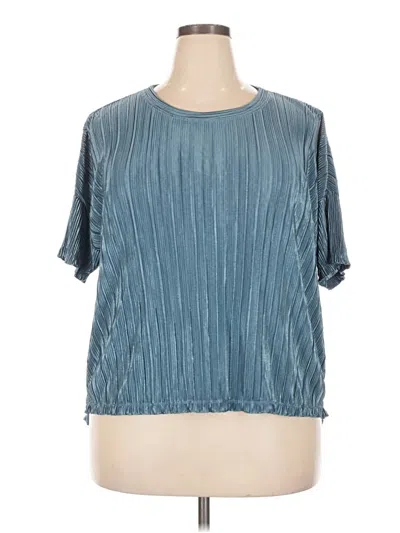 Pre-owned Marc New York Short Sleeve Top Teal Crew Neck Tops