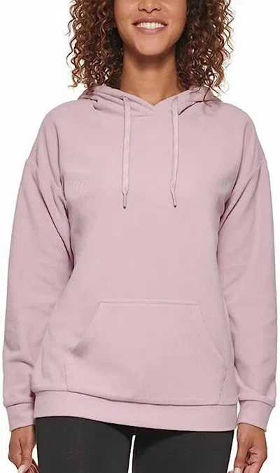 Marc New York Women's Activewear Cozy Ribbed Hooded Sweater In Mauve In Pink