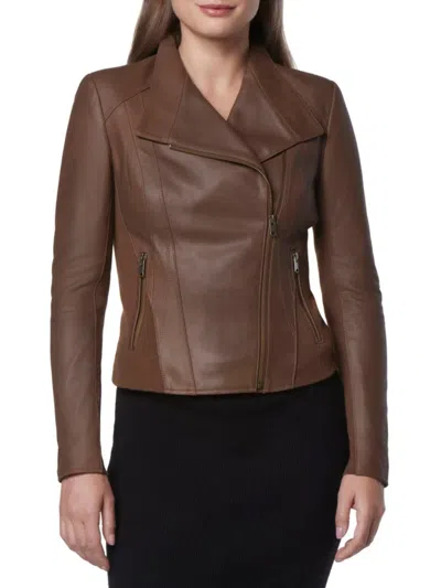 Marc New York Women's Felix Leather Moto Jacket In Sepia