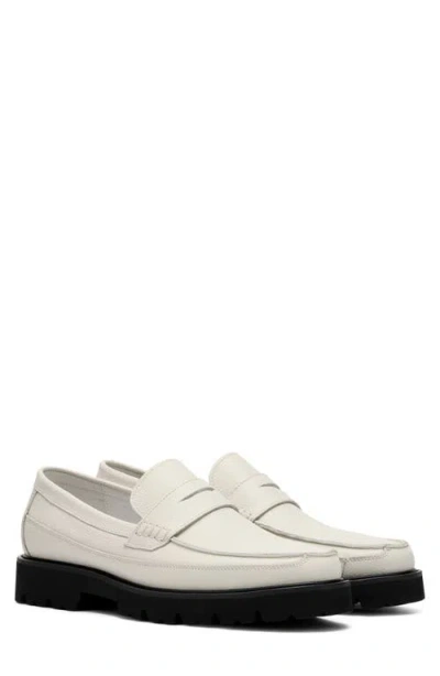 Marc Nolan Adler Lug Sole Penny Loafer In White