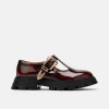 Marc Nolan Charli Leather Lug Mary Janes In Burgundy