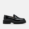 Marc Nolan Ms. Adler Leather Lug Penny Loafers In Black