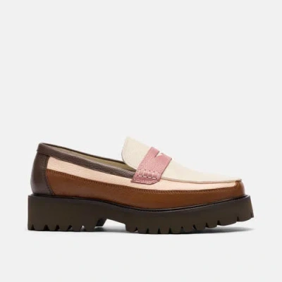 Marc Nolan Ms. Adler Leather Lug Penny Loafers In Multi