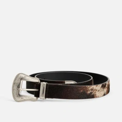 Marc Nolan Western Hand-painted Cowhide Leather Belt In Brown