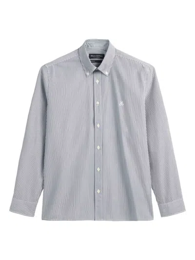 Marc O'polo Striped Button-down Shirt In Blue