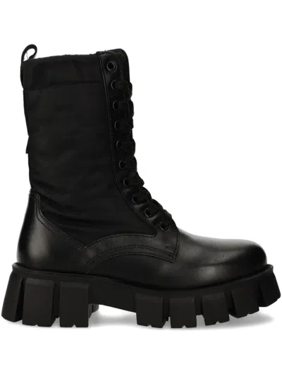 Marc O'polo 50mm Lace-up Lug Sole Boots In Black
