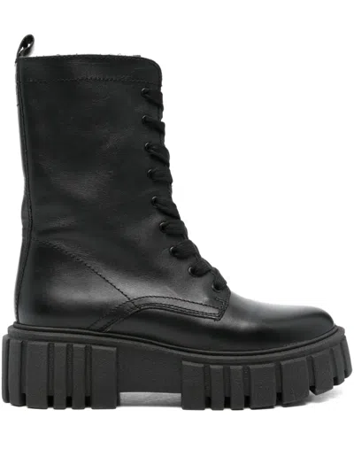 Marc O'polo 55mm Lace-up Leather Boots In Black