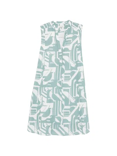 Marc O'polo Abstract-print Sleeveless Mini Dress In Blue