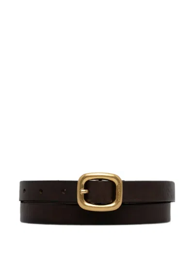 Marc O'polo Adina Logo-engraved Leather Belt In 브라운