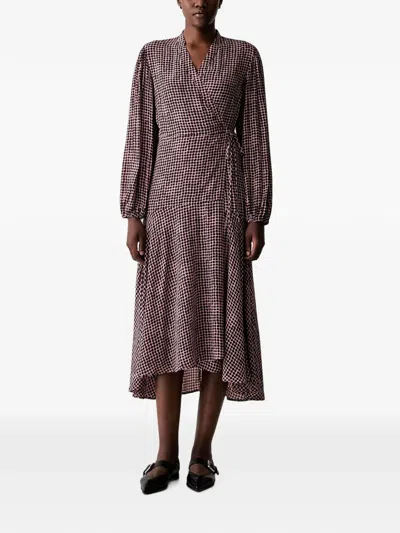 Marc O'polo A-line Wrap Midi Dress In Multi