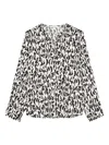 Marc O'polo Animal-print Button-up Blouse In Black