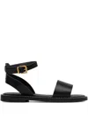 Marc O'polo Ankle-strap Flat Sandal In Black