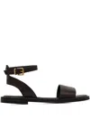 Marc O'polo Ankle-strap Leather Sandals In Black