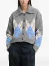 Marc O'polo Argyle Button Cardigan In Gray