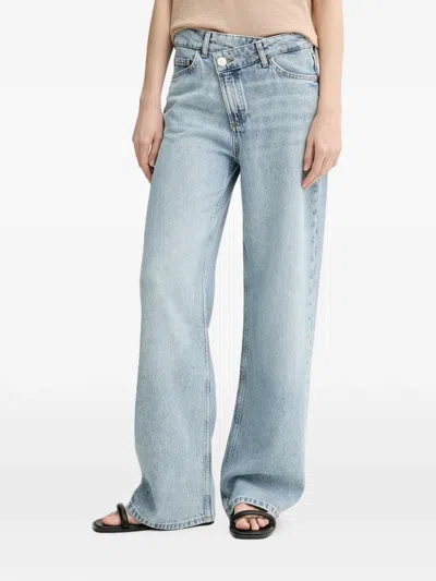 Marc O'polo Asymmetric-waistband Wide-leg Jeans In Blue