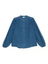Marc O'polo Balloon-sleeve Button-front Shirt In Blue