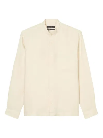 Marc O'polo Band-collar Button-up Shirt In Neutral