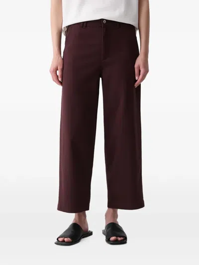 Marc O'polo Barrel Wide-leg Cropped Trousers In Red