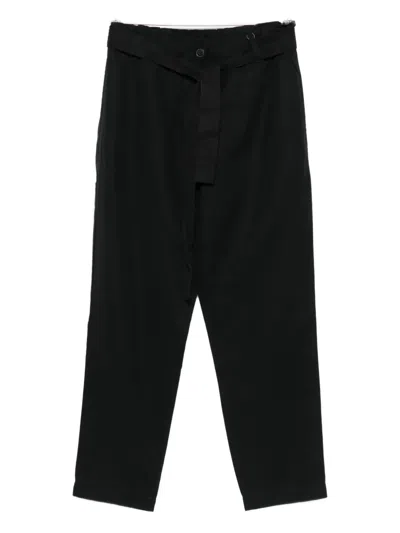 Marc O'polo Belted Cotton Trousers In Blue