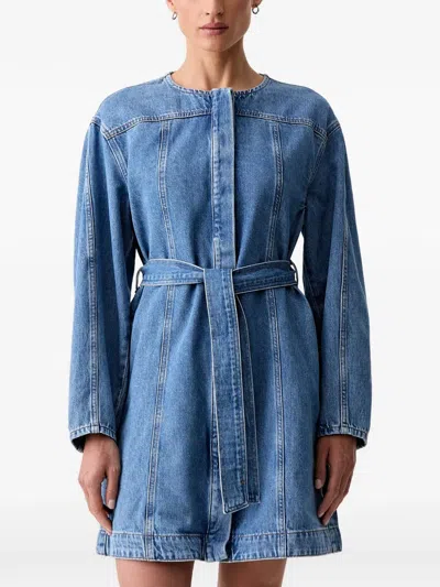 Marc O'polo Belted Denim Mini Dress In Blue