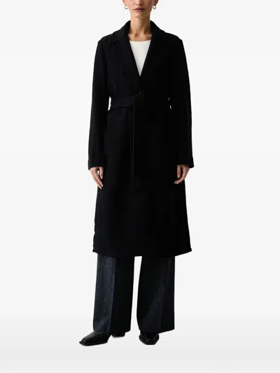 Marc O'polo Belted Single-breasted Coat In Black