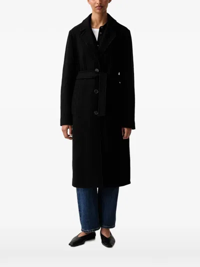 Marc O'polo Belted Single-breasted Coat In Black