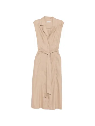 Marc O'polo Belted Sleeveless Dress In Brown