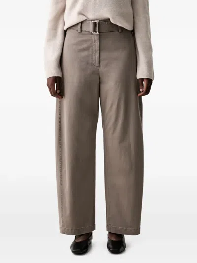 Marc O'polo Belted Wide-leg Trousers In Gray