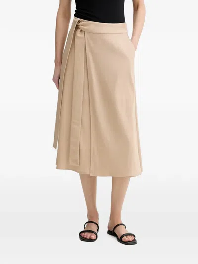 Marc O'polo Belted Wrap Midi Skirt In Gold