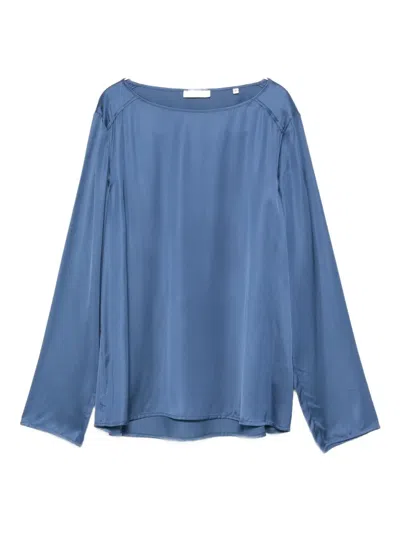 Marc O'polo Boat-neck Long-sleeve Top In Blue