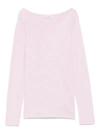 Marc O'polo Boat-neck Long-sleeve Top In Brown