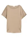 Marc O'polo Boat-neck Short-sleeve Top In Neutral