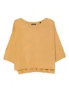Marc O'polo Boat-neck Short-sleeve Top In Orange