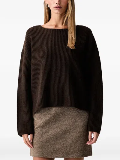 Marc O'polo Boat-neck Sweater In Brown