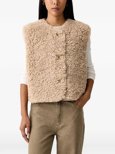 Marc O'polo Bouclé-texture Gilet In Neutral