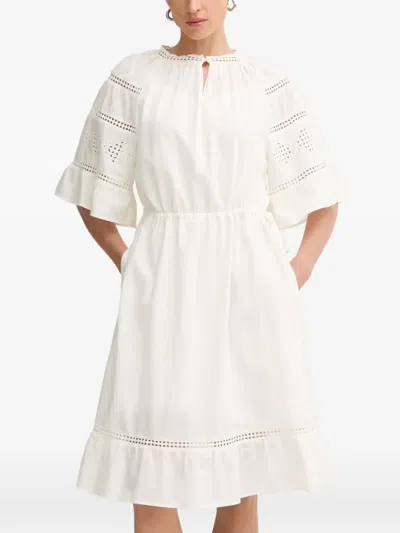 Marc O'polo Broderie-anglaise Ruffled Mini Dress In Multi