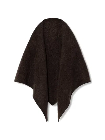 Marc O'polo Brushed-knit Triangle Scarf In Brown