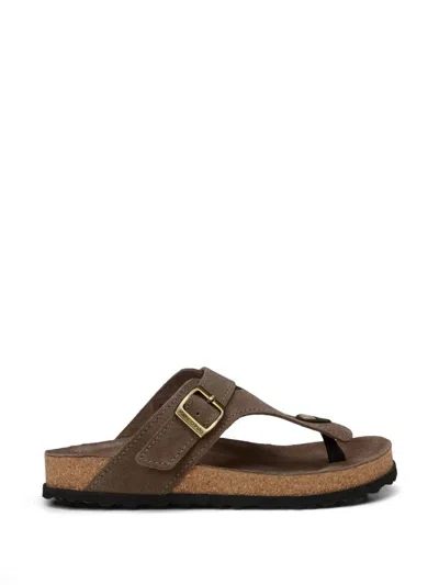 Marc O'polo Buckle Suede Sandals In Brown