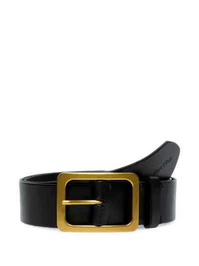 Marc O'polo Buckle-fastening Leather Belt In Black