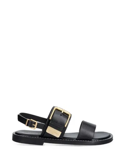Marc O'polo Buckle-fastening Leather Sandals In Black