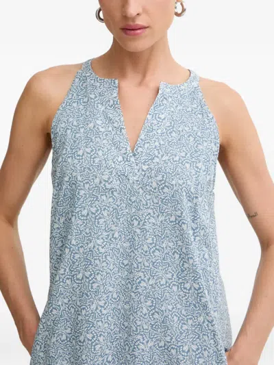 Marc O'polo Butterfly-print Sleeveless Mini Dress In Blue