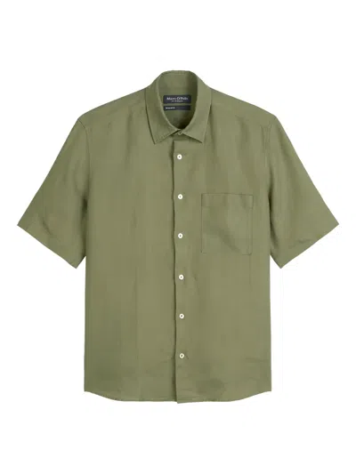 Marc O'polo Button-down Short-sleeves Shirt In Green