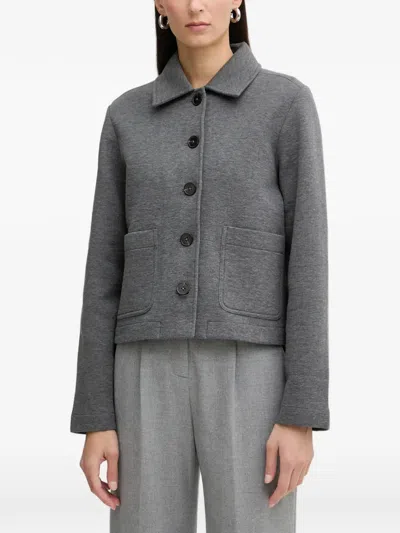 Marc O'polo Button-fastening Patch-pocket Jacket In Gray