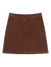 Marc O'polo Button-front Mini Skirt In Brown