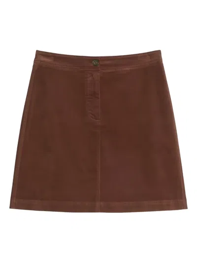 Marc O'polo Button-front Mini Skirt In Brown